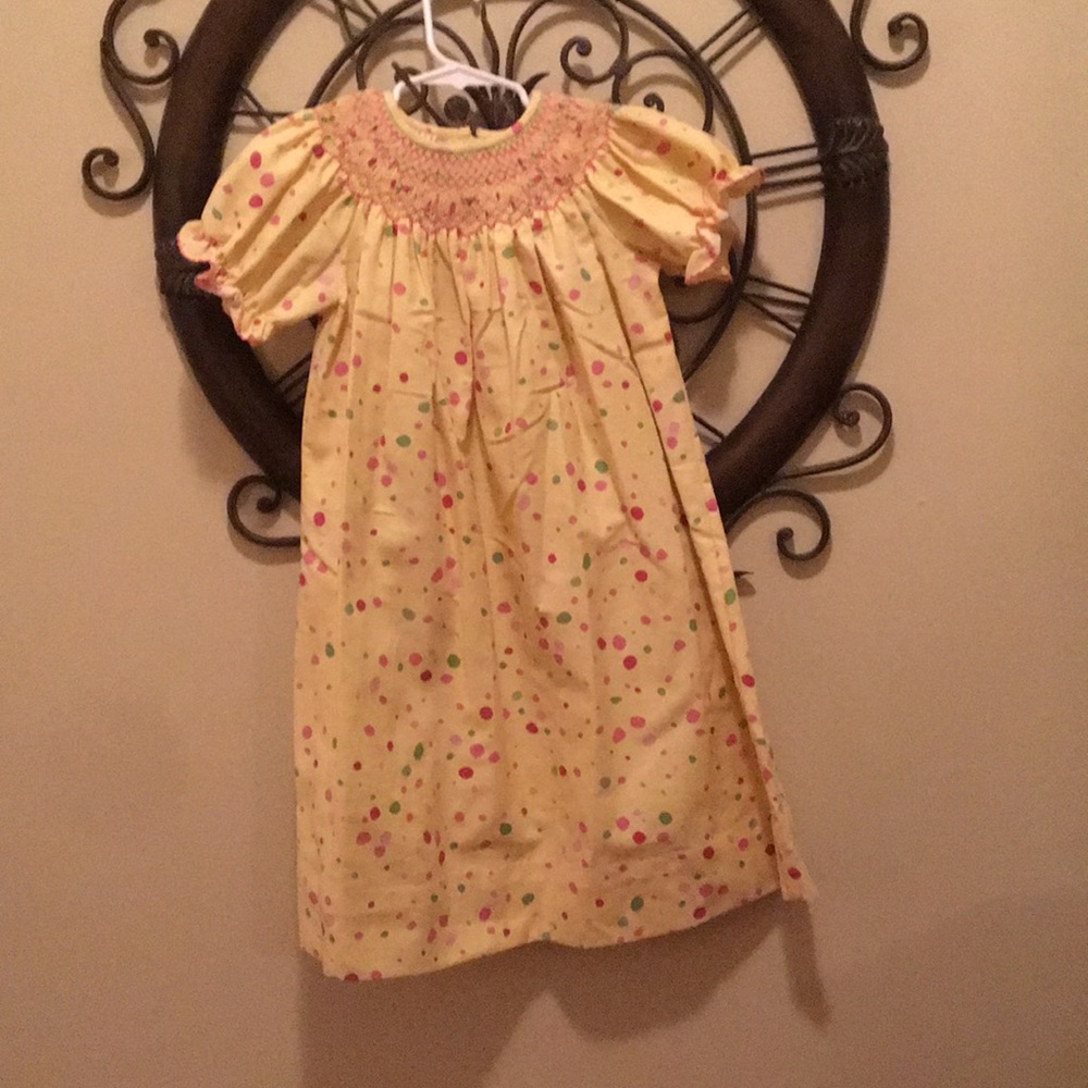 Le Za Me 4t yellow dress with  smocking